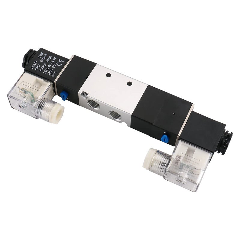 Baomain Pneumatic Solenoid Air Valve 4V230C-08 DC 24V 5 Way 3 Position PT1/4" Internally Piloted Acting Type Double Electrical Control Midst Closed - Image 3